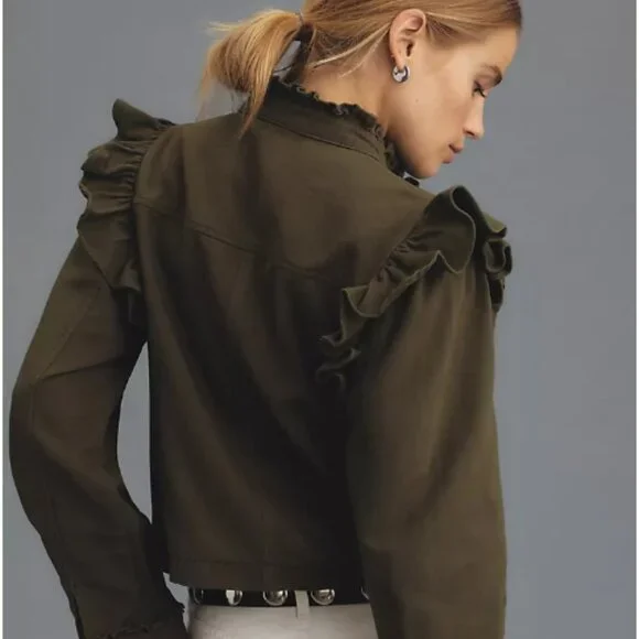 Brand New DOLAN Ruffled Utility Jacket - Picture 2 of 13